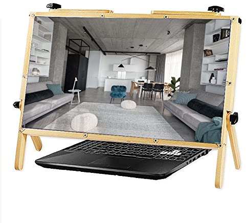 Lupe für Handy Laptop Bildschirmlupe 22 Zoll, 3D High-Definition Laptop Bildschirmlupe, kompatibel mit 15/16/17/18/20/21 Handy, Tablet, Geschenke für Mädchen (Weiß) (Natürlich)