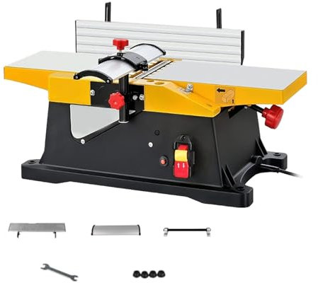 Ostreemaner Cepilladora De Mesa,Profundidad De Cepillado Ajustable De 0-3 Mm, La Mesa Se Puede Subir Y Bajar,Ángulo De Respaldo Ajustable De 90-135°,Utilizado para Procesamiento Y Cepillado De Madera