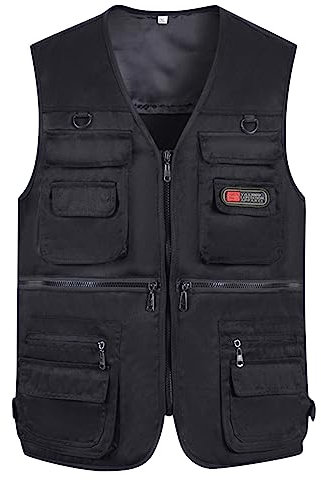 Mymyguoe Anglerweste Herren Outdoor Leichte Sommerweste Mit Vielen Taschen Jagdweste Arbeitsweste Softshellwesten Jacke Reporterwesten Schnelltrocknend Atmungsaktive Vest Camping Fotografie Weste