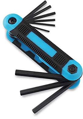 QXSJEDYCH Mini Llave Hexagonal, Llave Inglesa pequeña en Miniatura, Llave Allen 9 en 1, Juego de Llaves hexagonales Plegables Llaves(Color:BLU)