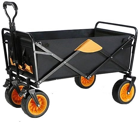CRBUDY Wagenwagen Gartenwagen Klappbarer Outdoor-Allzweckwagen mit Rädern Faltbares Garten-Allzweckfahrzeug Tragbarer Tourenanhänger Familien-Einkaufswagen Strandwagen Einkaufswagen (F)