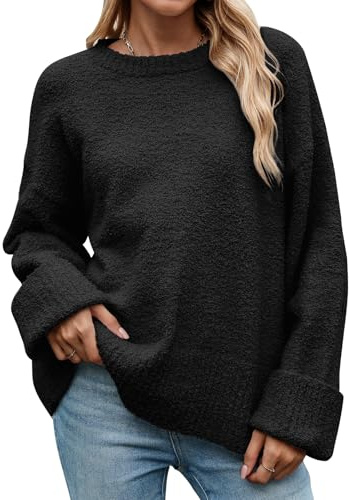 heekpek Pull Femme Chic Hiver Chaud Pull Col Rond Pull Manches Longues Sweat Femme Oversize Pull Long Verment Grande Taille