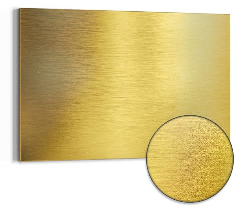 DEQORI Metall Magnettafel | 90x60 cm cm groß | Motiv Gebürstete Goldoberfläche | Whiteboard für alle Magnete | Magnetboard Wand-Tafel für Küche & Büro | Design Magnetwand Pinnwand magnetisch