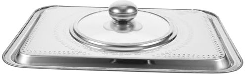 MOTHNUR Tapa Rectangular Para Bandeja De Pescado 36x27 Cm De Acero Inoxidable Antioxidante Tapa Visible Para Utensilios De Cocina y Platos De Barbacoa, Adecuado Para Hogar, Restaurante y Uso Parrilla