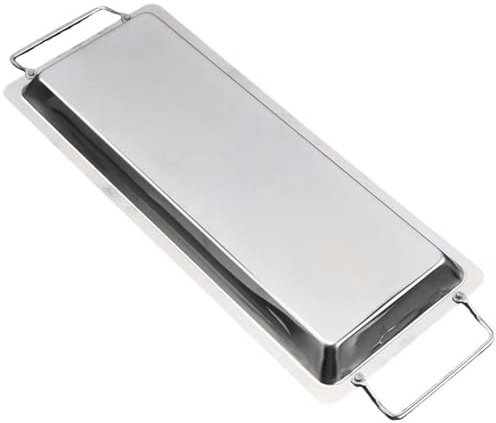 Hrippy Plaque De Cuisson Rectangulaire en Acier Inoxydable, Plancha avec Poignées pour Plupart des Barbecues À Gaz À Charbon De Bois