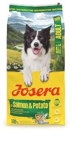 JOSERA Adult lax & potatis (1 x 12,5 kg) | premium torrfoder för vuxna hundar (även seniorer) | monoprotein – 100% lax | lite protein | kornfritt | Hundfoder | 1-pack