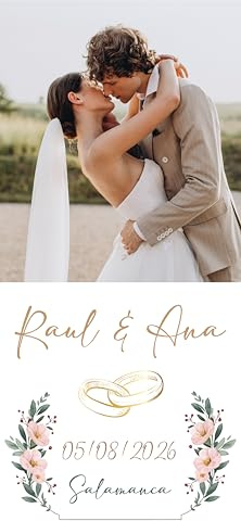 X-Banner Cartel photocall para Boda - Personalizado - 80x180 cm | Con impresión de calidad para dar a tu evento una decoración profesional y llamativa.