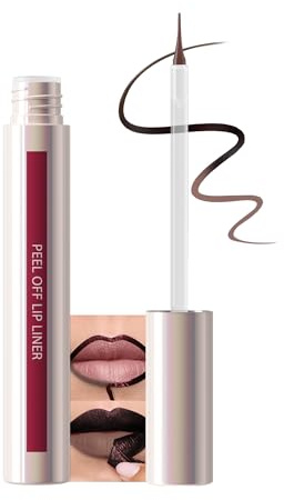 Peel Off Lipliner Tattoo, Braun Long-Lasting Matte Lip Liner Stain Peel Off, Präzise Anwendung, Wasserfest Wischfest, Hält Einen Tag Lang, Highly Pigmented Lipgloss Lippenstift, Make-up für Frauen-03