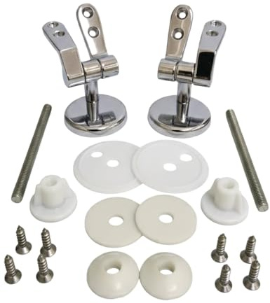Kit Cerniere Copriwater in Metallo per Sedili in Legno – Universali, Regolabili - Cerniere Mini per Copriwc - alta compatibilità per sedili Wc in legno - Fissaggio dal basso