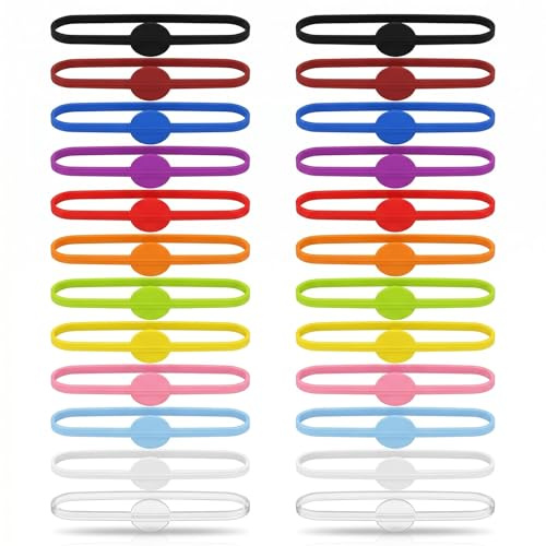 OXDASW 24 Stück Glasmarkierer,Glas Markierung Trinkgläser,Gläser Markieren,Glasmarker,Glas Markierer,Glasmarkierer Silikon,Gläser Markierung,für Weinglas, Tassen, Trinkglas,Cocktailglas