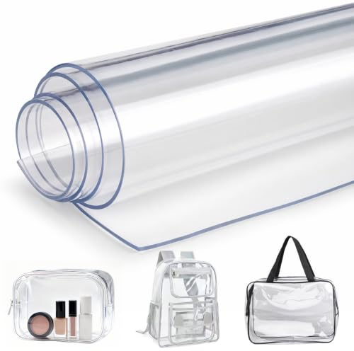 RANJIMA Film en vinyle PVC transparent - 0,5 mm - Rouleau de tissu imperméable - 40 x 120 cm - Film de protection mural autocollant - Film de table - Film de livre - Film transparent pour meubles