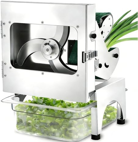 Affettatrice professionale per verdure da 200 W, tagliatrice elettrica automatica per frutta e verdura da 300 kg/h con nastro trasportatore, spessore regolabile da 1,5 a 35 mm per cetrioli, cipol