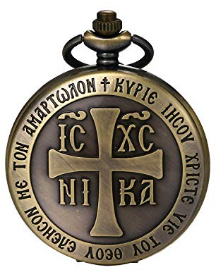 JewelryWe Vatertagsgeschenk Taschenuhr Herren Retro Flugzeug/Eule/Indianer Alter Mann/Kreuz Kettenuhr Analog Quarz Uhr Anhänger mit Halskette Kette Bronze Geschenk für Männer