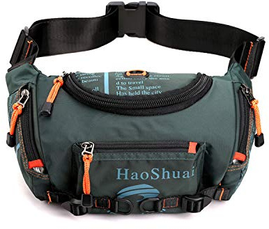 FANDARE Beiläufig Brusttasche Sling Bag Outdoorsport Bauchtasche Schultertasche Herren Grosse Kapazität Crossover Bag Umhängetasche für Schule Wandern Radfahren Bergsteigen Reisen Nylon Dunkelgrün