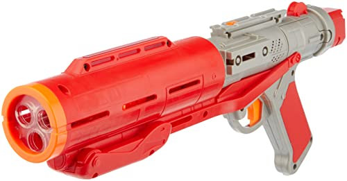 Nerf Star Wars Imperial Death Trooper Deluxe Dart Blaster, The Mandalorian, Blaster Sounds, Efectos de luz, 3 Dardos Nerf Que Brillan en la Oscuridad