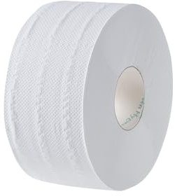 Green Hygiene JUTTA-RENATE Jumbo Toilettenpapier 2-lagig Recycling – 16 Rollen, 180 m je Rolle, 34 g/m², hochweiß (75°), für Gewerbe & öffentliche WCs