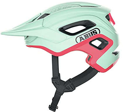 ABUS MTB-Helm Cliffhanger - Fahrradhelm für anspruchsvolle Trails - mit großen Lüftungsöffnungen & TriVider Riemensystem - für Damen und Herren - Mintgrün/Pink, Größe L