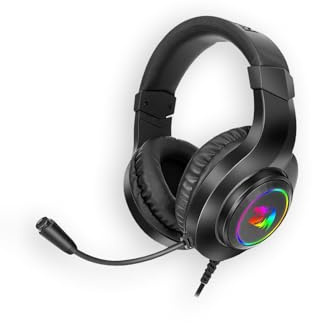 REDRAGON Hylas H260 RGB Gaming-Kopfhörer, High Definition Audio + leistungsstarke Bass, Gaming-Kopfhörer, große Ohrpolster, PC-Funktion, Schwarz