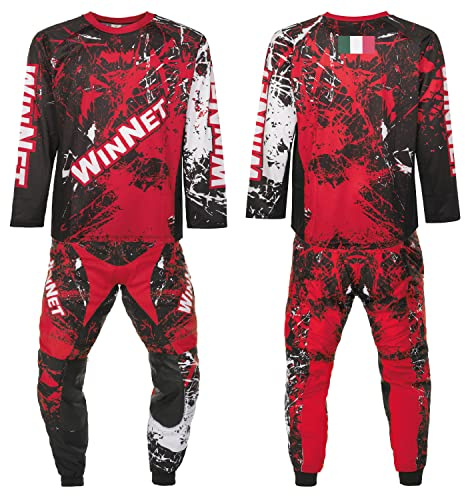 WinNet Completo tuta da Moto Cross Maglia + Pantalone