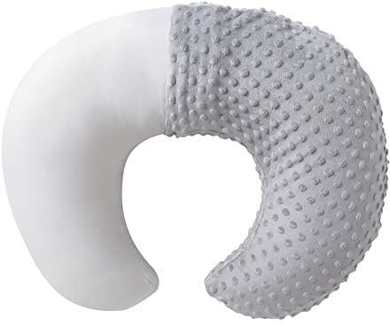 Nursing Pillow and Positioner with Cover for Breastfeeding and Bottle Feeding, Propping Baby, Tummy Time, Baby Sitting Support, Awake-Time Support (Grey, 22 x 17.7 x 5.9)