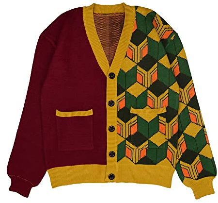 iSHOWcos Anime cardigan Giyuu tröja Tomioka Giyuu kimono kostym stickad jacka rock, Giyuu, L-XL