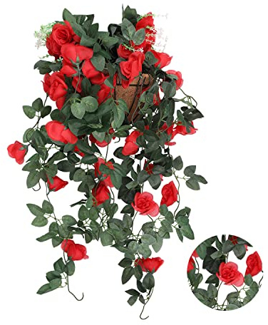 Künstliche Efeu-Blatt-Girlande, künstliche Pflanze, Reben, zum Aufhängen, für Schlafzimmer, Wand, Hochzeitsdeko, Party-Hintergrund, für drinnen und draußen, ästhetische Veranstaltungen, rot