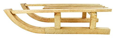 Generisch Großer Deko Schlitten | Holzschlitten Dekoschlitten | Weihnachtsdeko Winterdeko | 60x23 cm