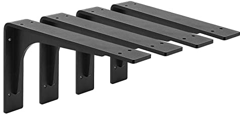10x 6Shelf Bracket ,L Shelf Brackets,max Load 300lbs, Premium Alloy Metal Heavy Duty Shelf Bracket, high Strength Mounting Hardware Included, countertop Support,Corner Brace,Pack of 4.