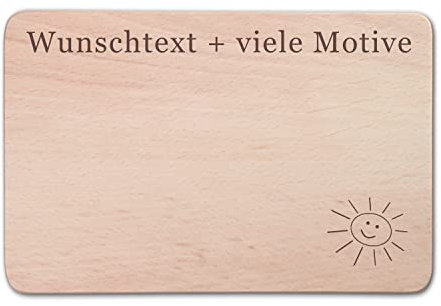 Schneidebrett Holz groß mit Gravur, Name + Motiv, Servierbrett, großes Frühstücksbrettchen, Küchenutensilien, Küchenbrett XXL