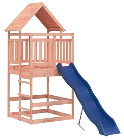 vidaXL Outdoor Playset - Solid Douglas Wood Construction - Wave Slide and Sandpit - Safe and Fun Play Equipment for Home