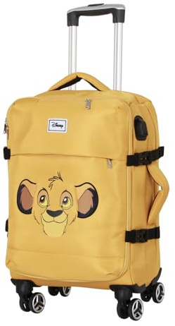 Disney Il Re Leone Face-Valigia da Cabina 4 Ruote, Giallo, 20 x 35 x 55 cm, Capacità 30 L