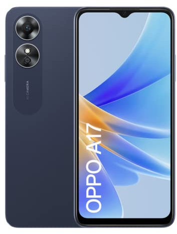 OPPO A17 Smartphone, 5000mAh Capacity, 4GB RAM + 64GB ROM, 6.56“ HD+ (720x1600) |60Hz LCD, Android12, Midnight Black (Renewed)