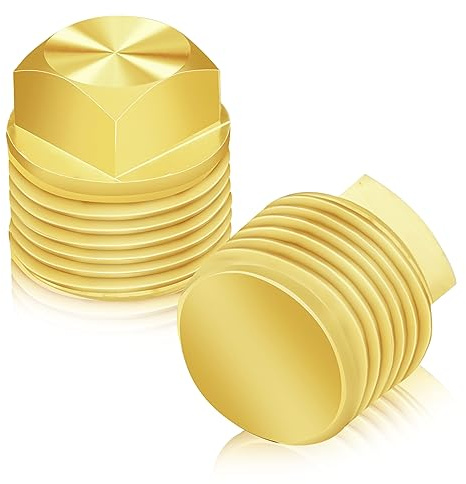 2 Stück Bootsablassstopfen, massives Messing, Bootsstopfen, 1,27 cm NPT Bootsstopfen, Rumpf-Ersatz, Garboard-Ablaufstopfen, kompatibel mit Glastron Bayliner Sea Ray Four Winns Starcraft Bootsteile