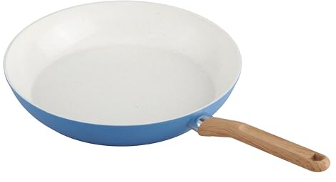 GoodCook Healthy Ceramic Titanium-Infused 12” Fry Pan, Light Blue – Induction Cookware, Nonstick Cooking Pan, Frying Pan Skillet for Eggs, Meats, Vegetables, Sauces, Warming Tortillas