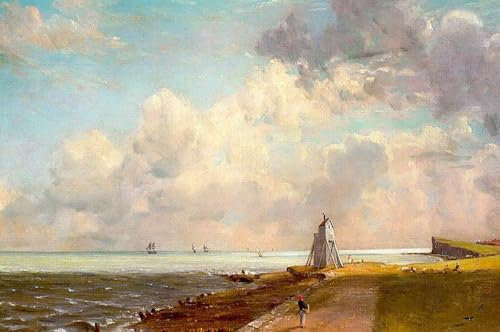 Toperfect Gemälde auf Leinwand, 17 berühmte Ölgemälde, Harwich-Leuchtturm, romantische Landschaft, John Constable Beach, 04, €50-2000, handgemalt von Lehrern der Kunstakademien