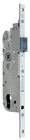 GU Haustürschloss/Türschloss für Profilzylinder, Dornmaß 35mm, Entfernung: 92mm, Vierkant 8mm, Stulp: 16x290mm eckig, DIN Links/Rechts umstellbar incl. SN Montageset