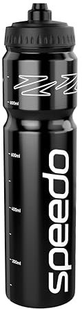 Speedo Adult Unisex 1 Litre Water Bottle Water Bottles, Black/White, One Size