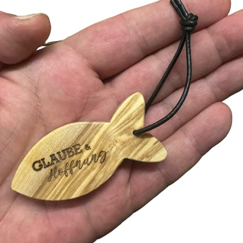 Anhänger Handschmeichler Fisch aus Olivenholz personalisierbar (ohne Gravur) (Gravur 2 Seiten)