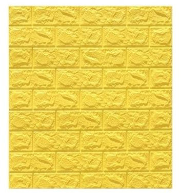 3d Wandpaneele,Wandpaneele Selbstklebend 3D-Wandaufkleber, Panels, Schaumstoff-Tapete, Wohnzimmer, Badezimmer, Hintergrund, Wand, Zuhause, Luxus-Dekor, Morden-Aufkleber(Color:yellow (gelb),Size:10piec