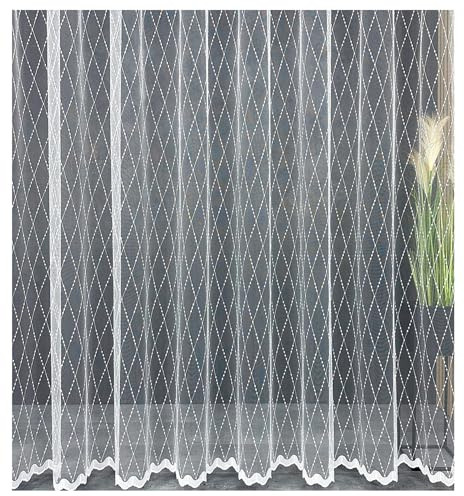 Gardinen Vorhangen Weiß 500x160 cm (BxH) Denia Kurz Jacquard Gardinen mit Kräuselband Scheibengardine Wohnzimmer Vorhänge Gänzender Faden Küchengardinen Stores Gardinenschals Kurzstores