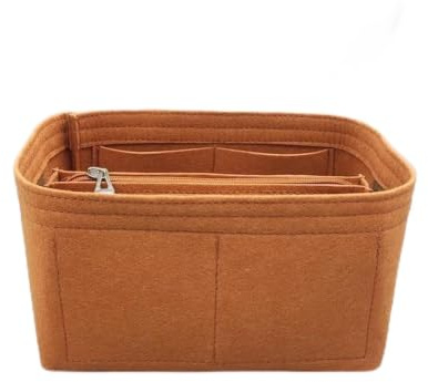 Taschen-Organizer, gefütterte Aufbewahrungstasche, Beutel-Aufbewahrungseinsatz, tragbare Kosmetiktasche for Hermes Picotin 18/22/26(Brown B,Picotin 18)