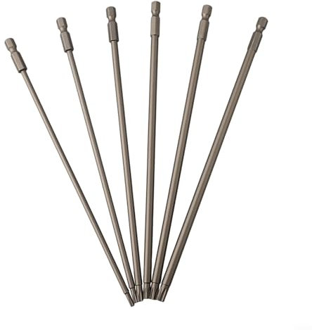 Jonikuper Broca magnética para destornillador Torx, juego de destornilladores de estrella, puntas largas de 200 mm de largo, puntas de seguridad a prueba de manipulaciones, punta de destornillador