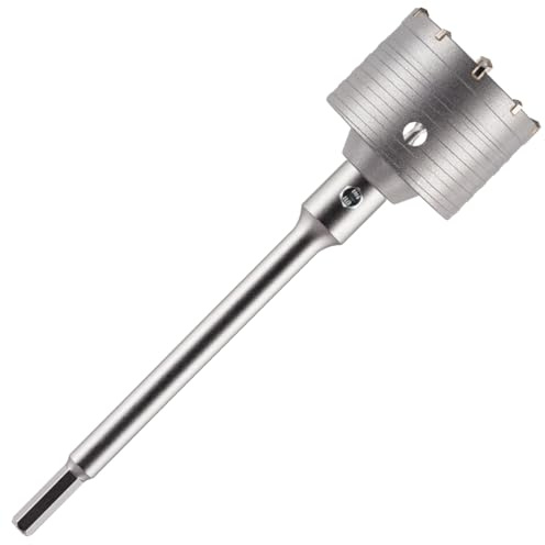 Rennie Tool 80mm TCT Core Drill Bit + HEX Shank Adapter + TCT Pilot Drill | For Brick Block Masonry Stone. Concrete Hole Saw Wall Drill Bit Set With 240mm Long HEX Shank Extension Bar. Carbide Tipped