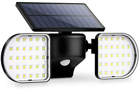 OUSFOT Solarleuchten für Außen mit Bewegungsmelder, 56 LED Solar Bewegungsmelder Aussen 360° Verstellbar Solar Strahler Geeignet für Gärten und Garagen