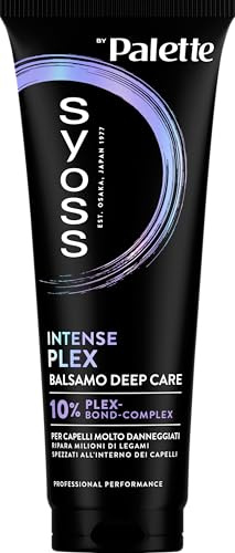Syoss Palette Intense Plex Balsamo Deep Care 250ml, Balsamo ristrutturante capelli con 10% Plex-Bond-Complex che ripara le fibre in profondità, Prodotti per capelli molto danneggiati