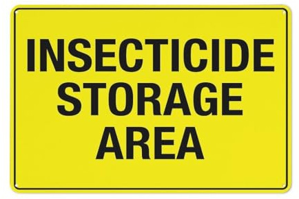 Insecticide Storage Area Sign Metal 12X8 Rust Free Aluminum,Indoor & Outdoor Use For Fence And Yard