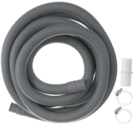 Didiseaon Washing Machine Drain Hose Extension Kit 4 Meters with Clamp Connector for Automatic Front Load Washers, Flexible Water Outlet Pipe Suitable for Household Washer Drainage