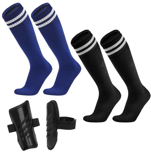 APOMOONS 2 Paar Stutzen Kinder Fußball mit Schienbeinschoner Kinder Fussball,Football Socks Kinder für 5-13 Jahren,Fußball Socken Kinder 26-34,Fussballsocken für Jungen und Mädchen für Fußballtraining