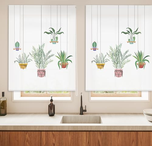 Blindecor Digital | Estor Enrollable Translúcido Estampado |Familia Cocina| Modelo C-Colgantes | 130 x 180 cm (Ancho por Alto) Tamaño de la Tela 126 x 175 cm | Estores para Ventanas