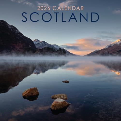 Calendrier mural 2026 écossais carré à suspendre avec superbe paysage écossais – Sans plastique, respectueux de l'environnement – 30,5 x 30,5 cm – Planificateur quotidien, hebdomadaire, mensuel sur 12